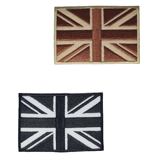 Patch Ricamata Union Jack British Flag – Nero/Grigio, Da Cucire O Stirare, 75x50 Mm